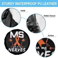 MS Gets On My Nerves Multiple Sclerosis Awareness Spare Tire Cover Orange Ribbon