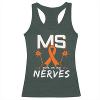MS Gets On My Nerves Multiple Sclerosis Awareness Racerback Tank Top Orange Ribbon