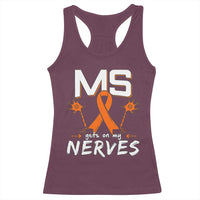 MS Gets On My Nerves Multiple Sclerosis Awareness Racerback Tank Top Orange Ribbon