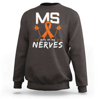 MS Gets On My Nerves Multiple Sclerosis Awareness Sweatshirt Orange Ribbon