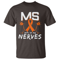 MS Gets On My Nerves Multiple Sclerosis Awareness T Shirt Orange Ribbon