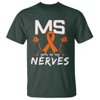 MS Gets On My Nerves Multiple Sclerosis Awareness T Shirt Orange Ribbon