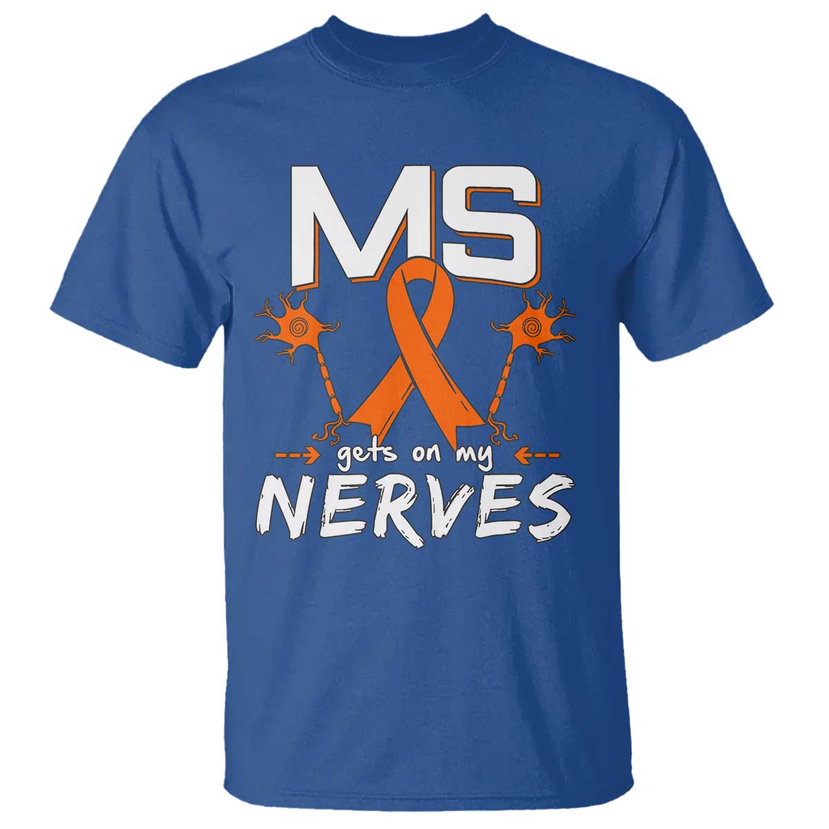 MS Gets On My Nerves Multiple Sclerosis Awareness T Shirt Orange Ribbon
