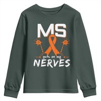 MS Gets On My Nerves Multiple Sclerosis Awareness Youth Sweatshirt Orange Ribbon