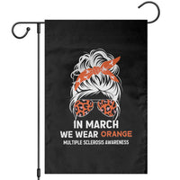 In March We Wear Orange MS Warrior Garden Flag Multiple Sclerosis Support Squad - Wonder Print Shop