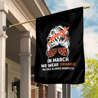 In March We Wear Orange MS Warrior Garden Flag Multiple Sclerosis Support Squad - Wonder Print Shop