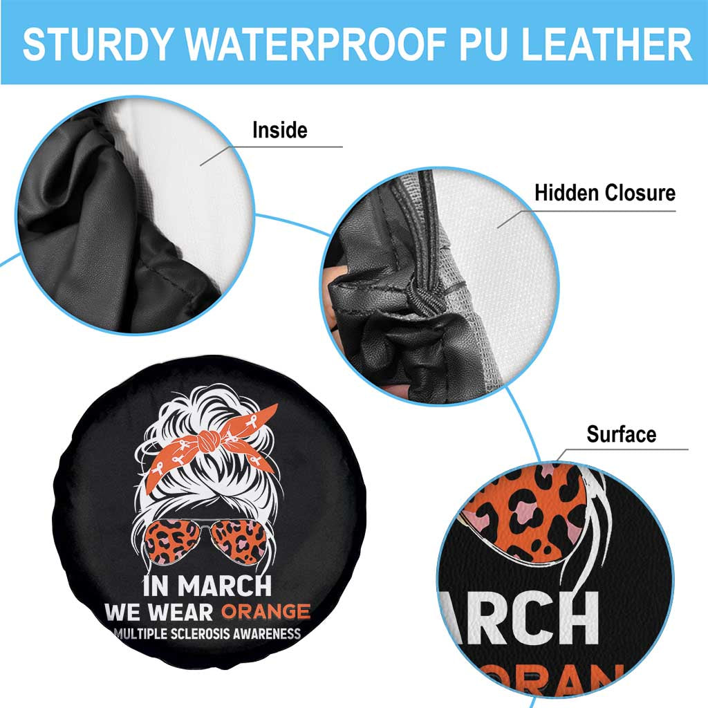 In March We Wear Orange MS Warrior Spare Tire Cover Multiple Sclerosis Support Squad TS10