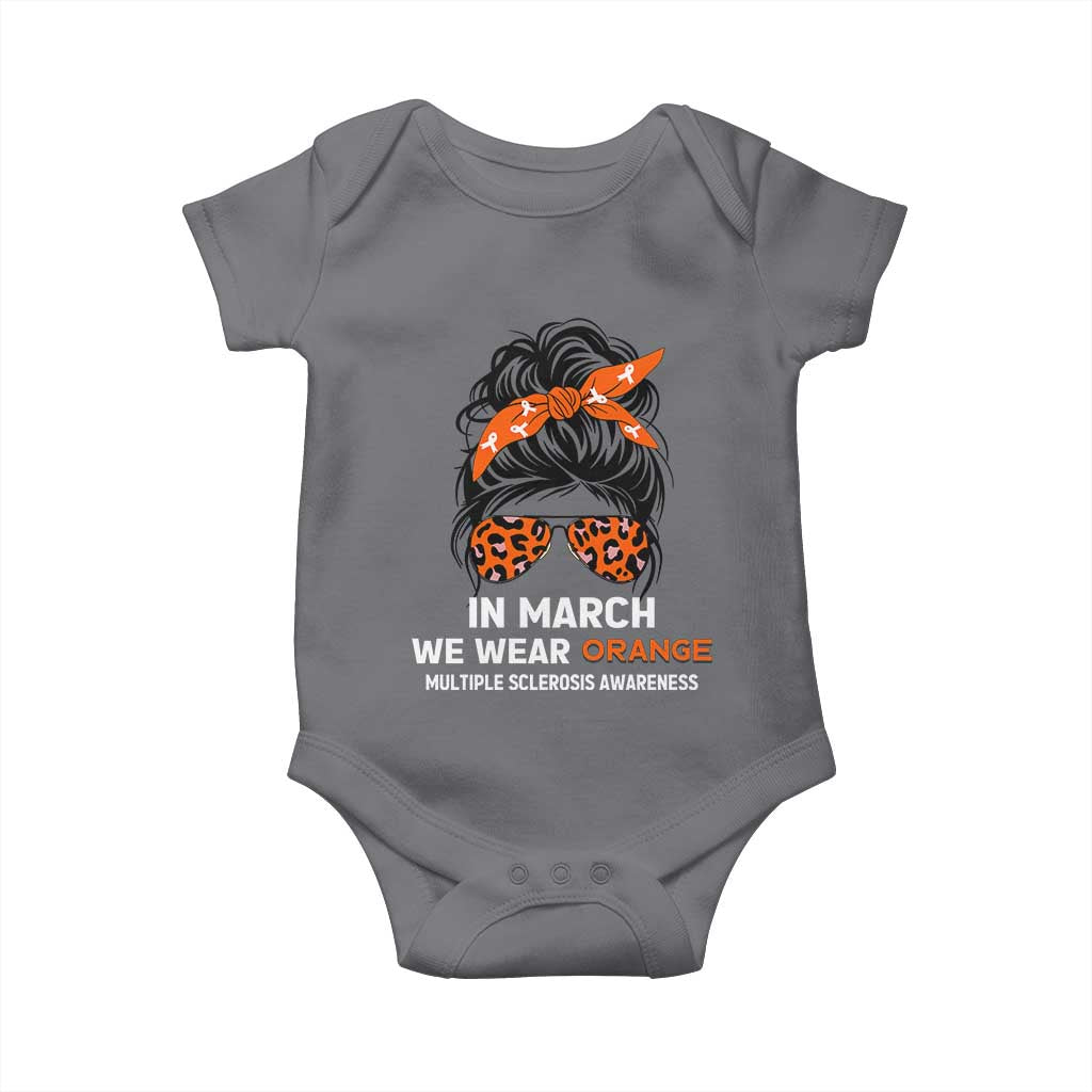 In March We Wear Orange MS Warrior Baby Onesie Multiple Sclerosis Support Squad