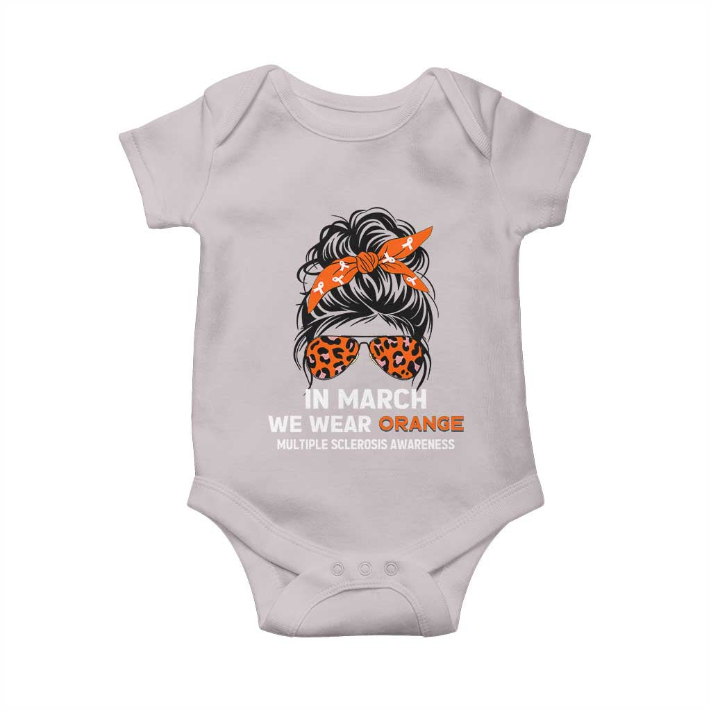 In March We Wear Orange MS Warrior Baby Onesie Multiple Sclerosis Support Squad