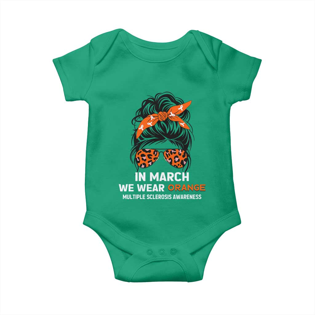 In March We Wear Orange MS Warrior Baby Onesie Multiple Sclerosis Support Squad