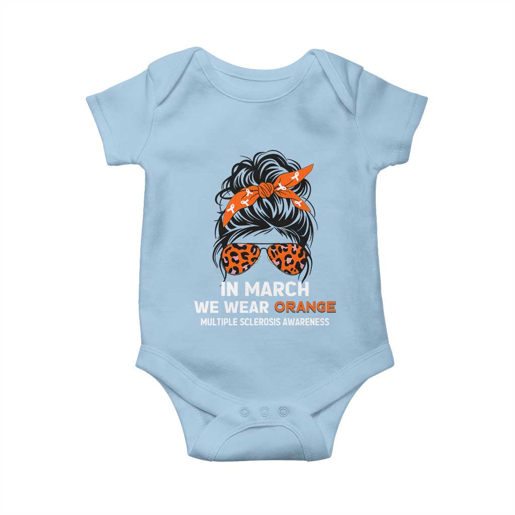 In March We Wear Orange MS Warrior Baby Onesie Multiple Sclerosis Support Squad