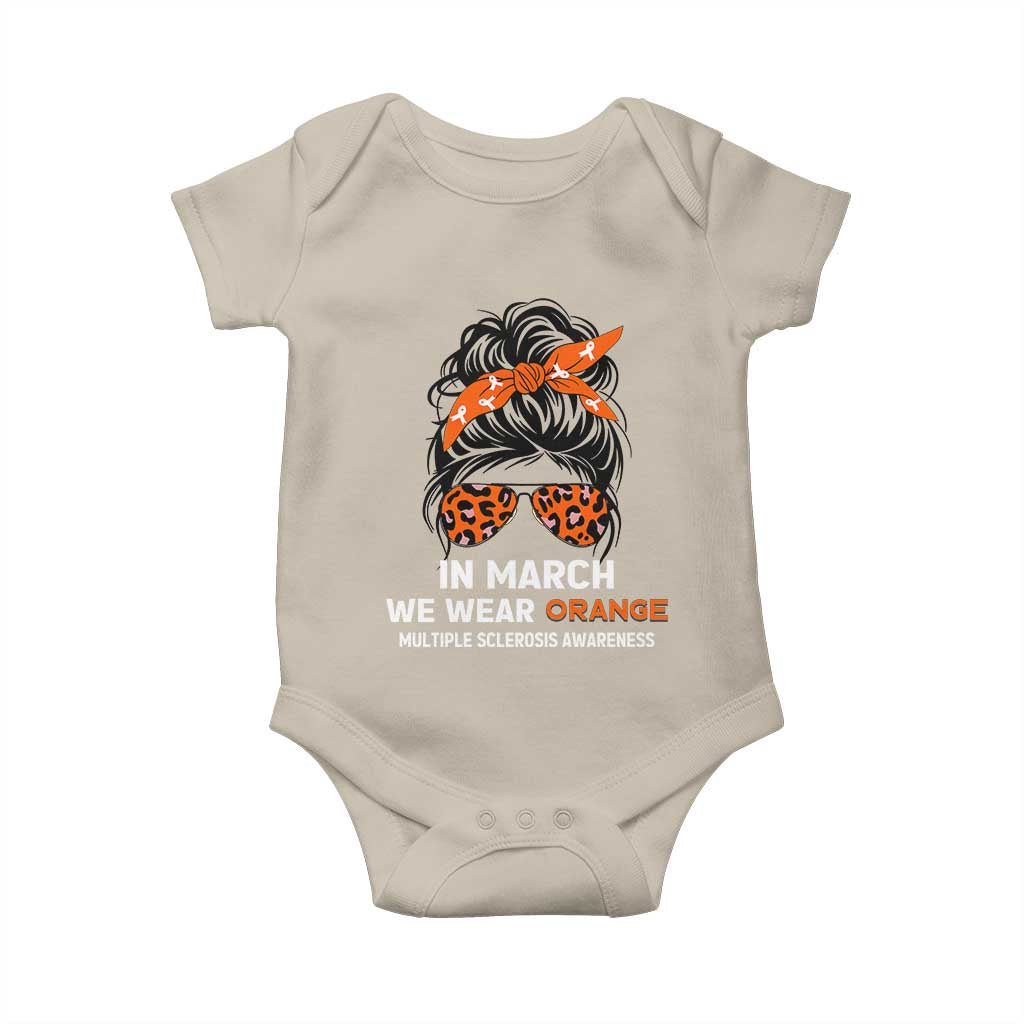 In March We Wear Orange MS Warrior Baby Onesie Multiple Sclerosis Support Squad