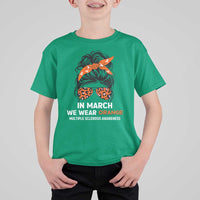 In March We Wear Orange MS Warrior T Shirt For Kid Multiple Sclerosis Support Squad