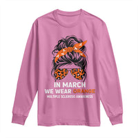 In March We Wear Orange MS Warrior Long Sleeve Shirt Multiple Sclerosis Support Squad