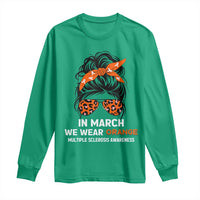 In March We Wear Orange MS Warrior Long Sleeve Shirt Multiple Sclerosis Support Squad