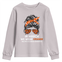 In March We Wear Orange MS Warrior Youth Sweatshirt Multiple Sclerosis Support Squad