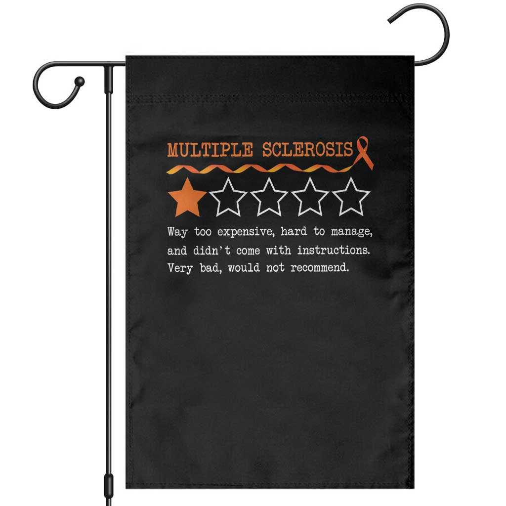 Multiple Sclerosis Awareness Garden Flag Orange Ribbon MS Review Very Bad Would Not Recommend - Wonder Print Shop