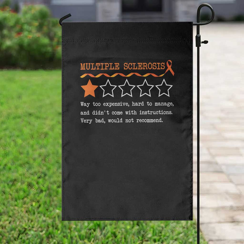 Multiple Sclerosis Awareness Garden Flag Orange Ribbon MS Review Very Bad Would Not Recommend - Wonder Print Shop