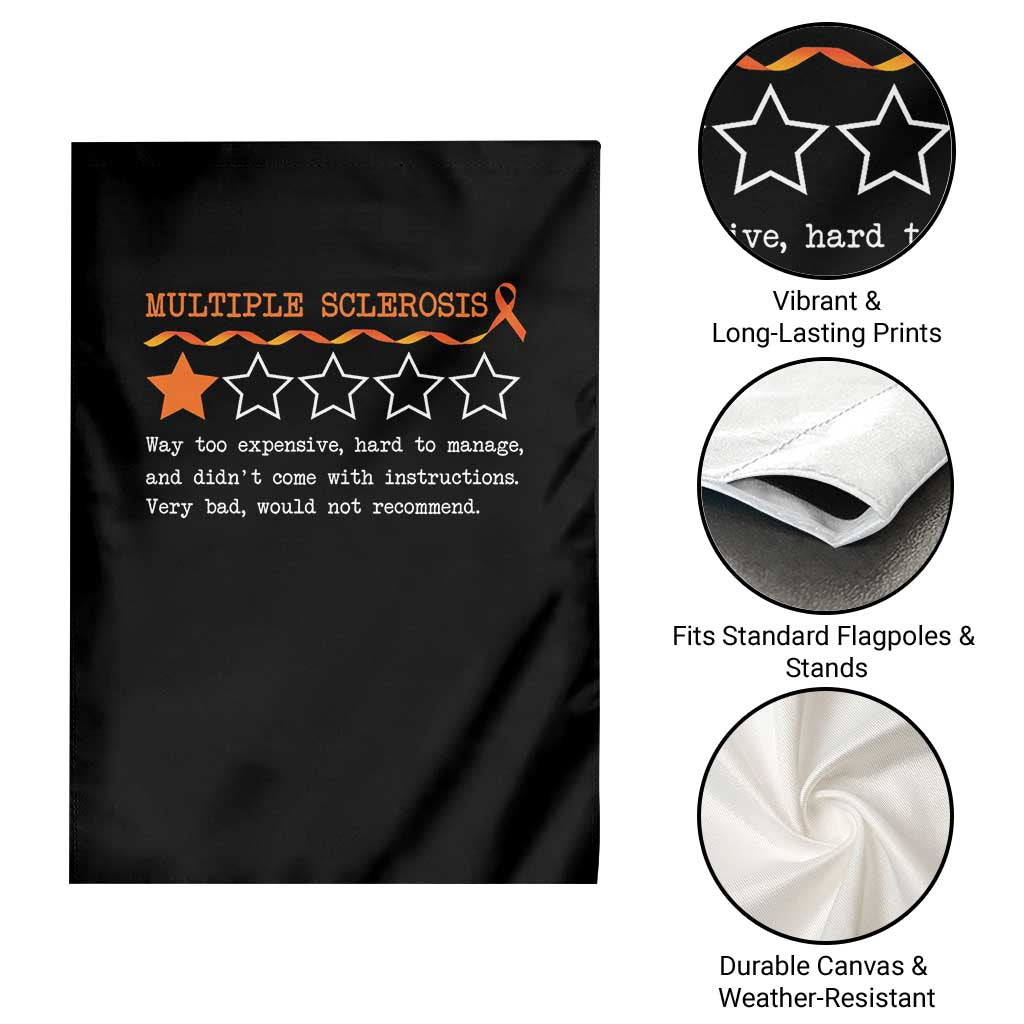 Multiple Sclerosis Awareness Garden Flag Orange Ribbon MS Review Very Bad Would Not Recommend - Wonder Print Shop