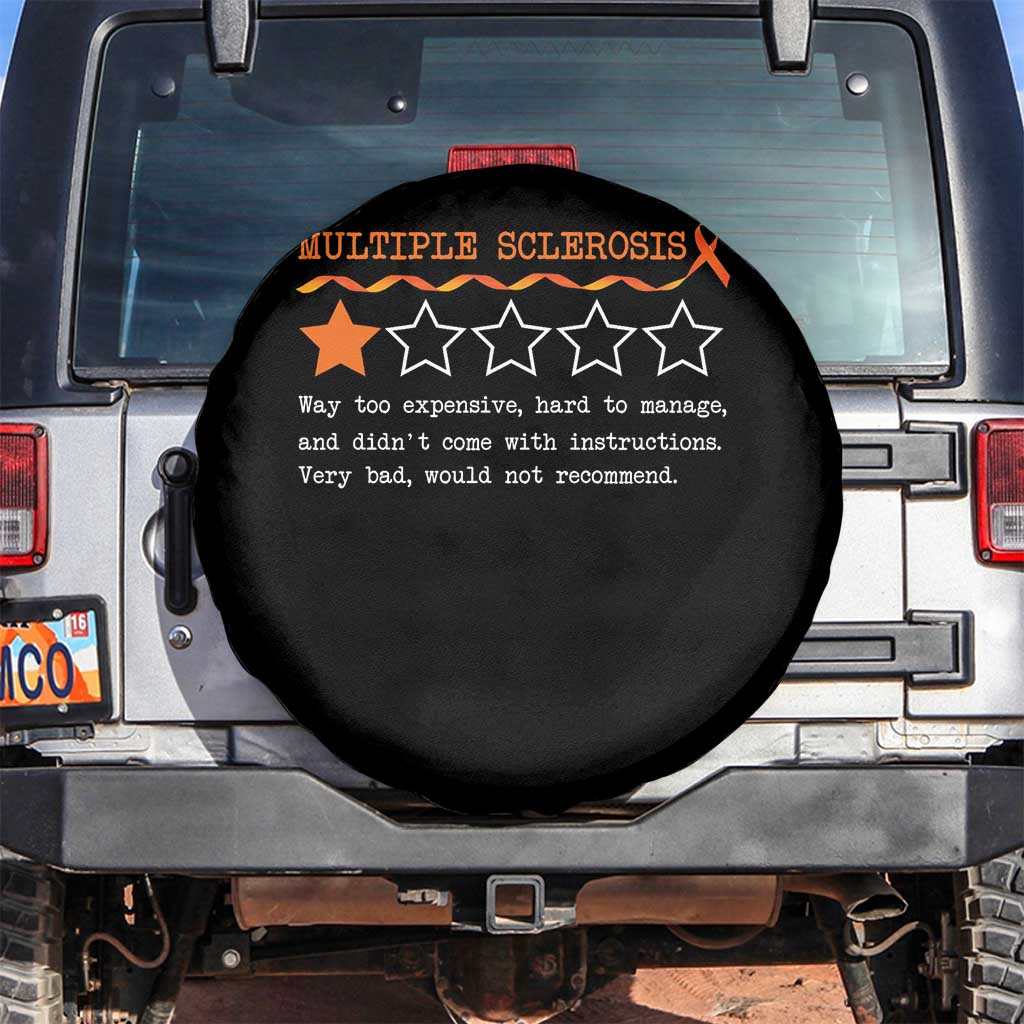 Multiple Sclerosis Awareness Spare Tire Cover Orange Ribbon MS Review Very Bad Would Not Recommend