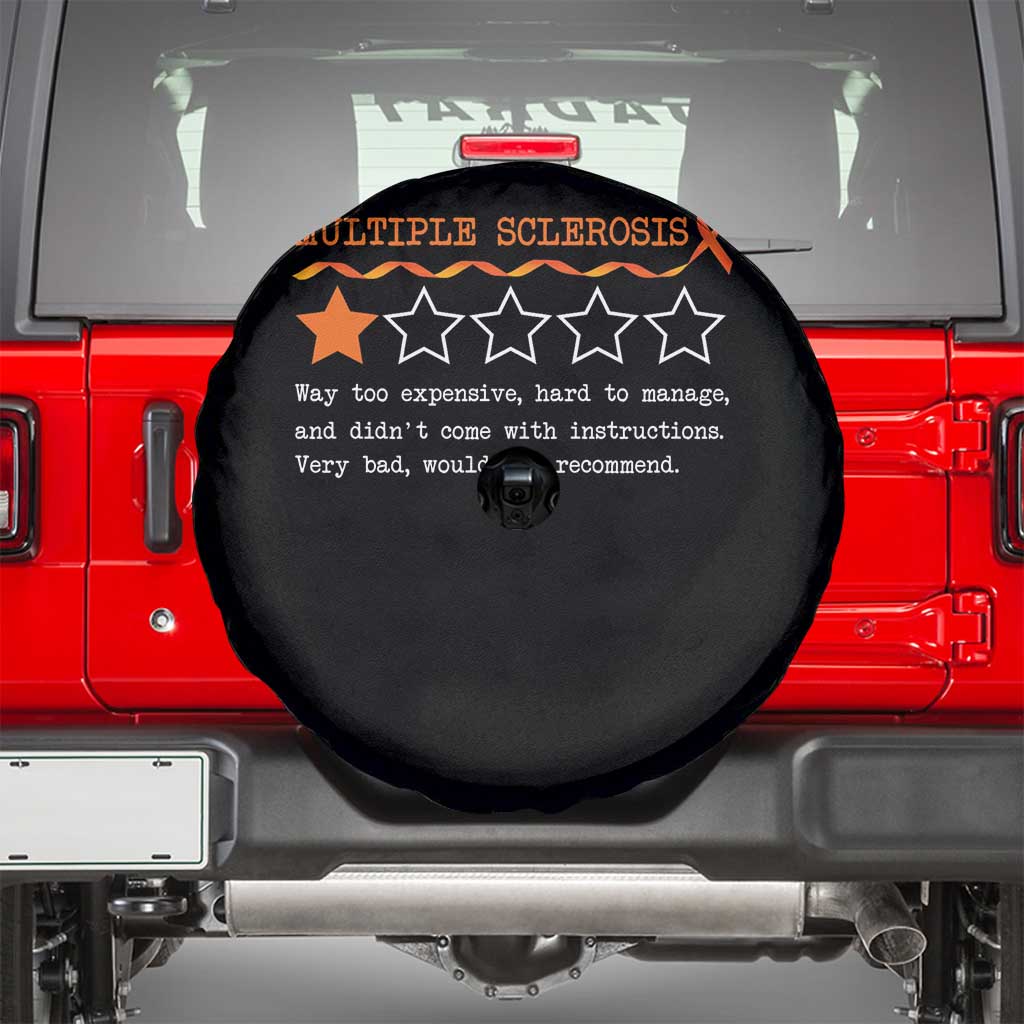 Multiple Sclerosis Awareness Spare Tire Cover Orange Ribbon MS Review Very Bad Would Not Recommend