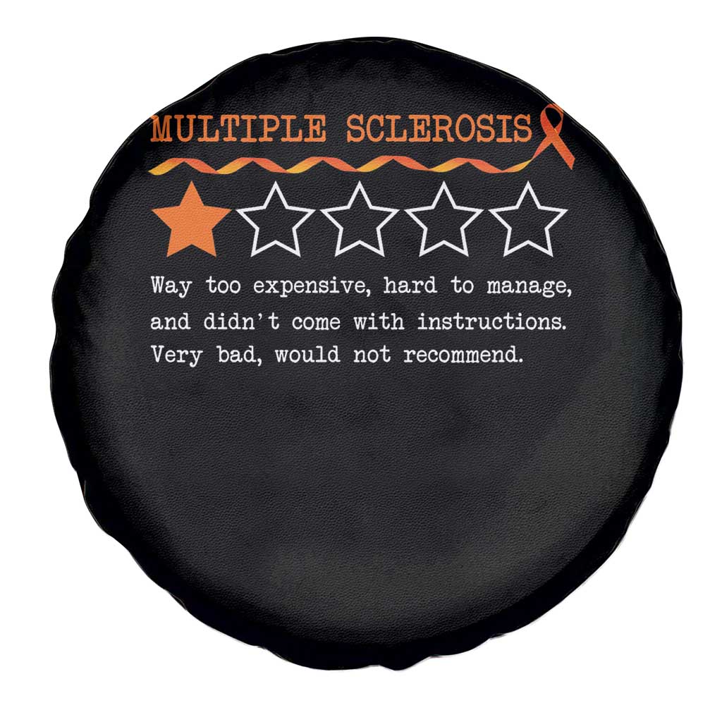 Multiple Sclerosis Awareness Spare Tire Cover Orange Ribbon MS Review Very Bad Would Not Recommend