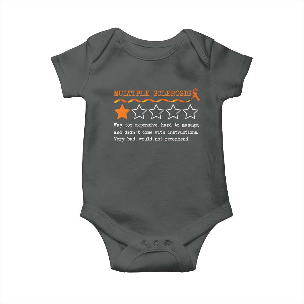 Multiple Sclerosis Awareness Baby Onesie Orange Ribbon MS Review Very Bad Would Not Recommend