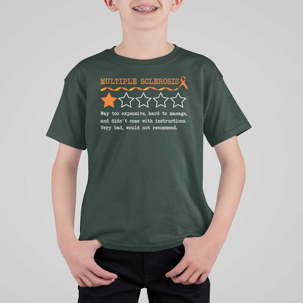 Multiple Sclerosis Awareness T Shirt For Kid Orange Ribbon MS Review Very Bad Would Not Recommend