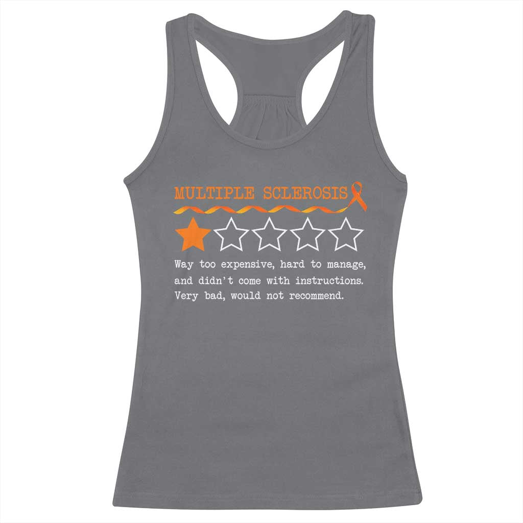 Multiple Sclerosis Awareness Racerback Tank Top Orange Ribbon MS Review Very Bad Would Not Recommend