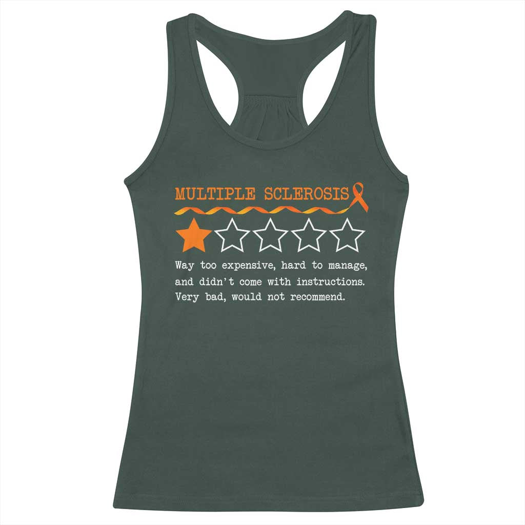 Multiple Sclerosis Awareness Racerback Tank Top Orange Ribbon MS Review Very Bad Would Not Recommend