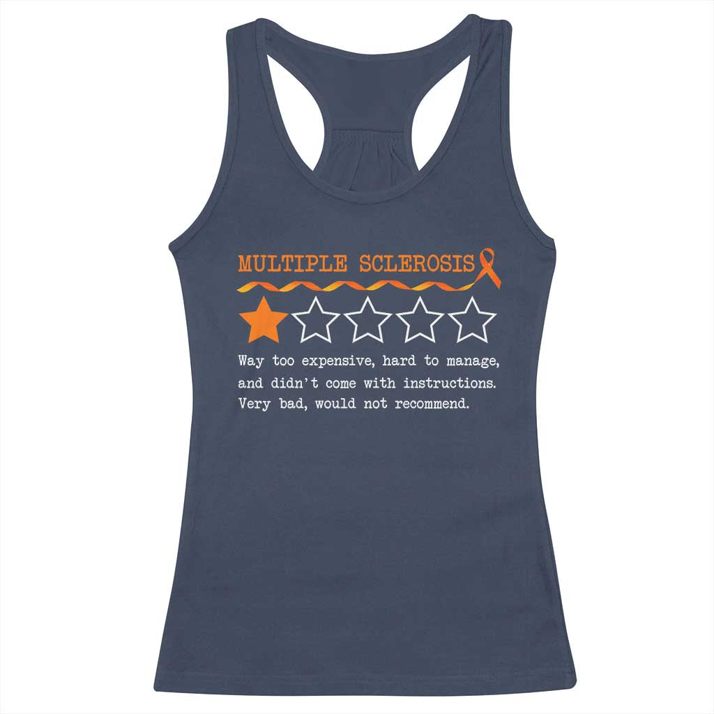 Multiple Sclerosis Awareness Racerback Tank Top Orange Ribbon MS Review Very Bad Would Not Recommend