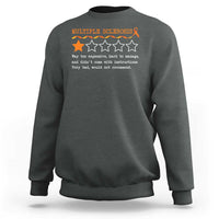 Multiple Sclerosis Awareness Sweatshirt Orange Ribbon MS Review Very Bad Would Not Recommend