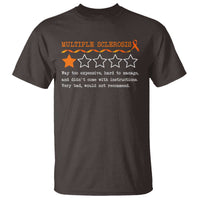 Multiple Sclerosis Awareness T Shirt Orange Ribbon MS Review Very Bad Would Not Recommend