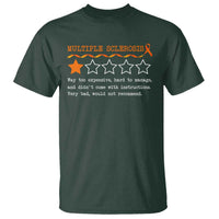 Multiple Sclerosis Awareness T Shirt Orange Ribbon MS Review Very Bad Would Not Recommend
