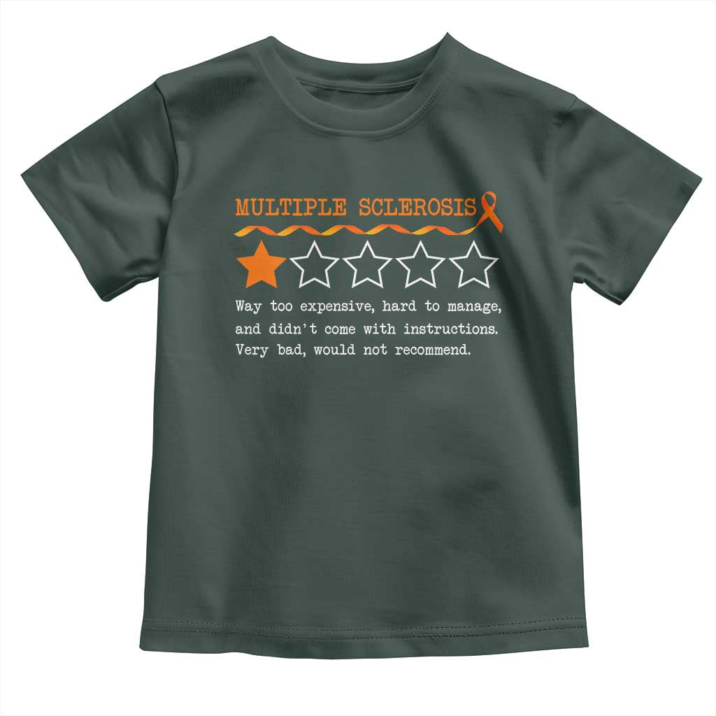 Multiple Sclerosis Awareness Toddler T Shirt Orange Ribbon MS Review Very Bad Would Not Recommend