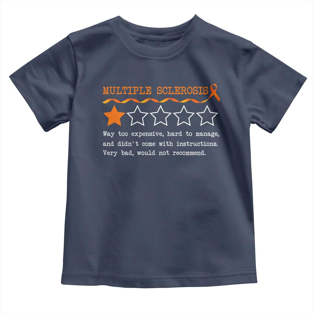 Multiple Sclerosis Awareness Toddler T Shirt Orange Ribbon MS Review Very Bad Would Not Recommend