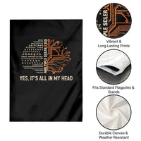 Multiple Sclerosis Awareness Garden Flag Orange Ribbon Yes It's All In My Head - Wonder Print Shop