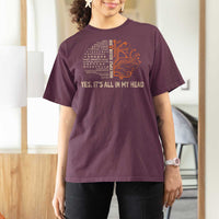 Multiple Sclerosis Awareness T Shirt For Women Orange Ribbon Yes It's All In My Head