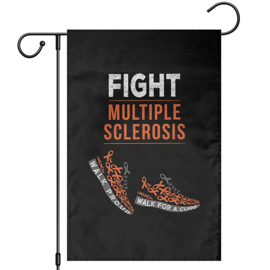 Fight MS Garden Flag Orange Ribbon Multiple Sclerosis Awareness - Wonder Print Shop