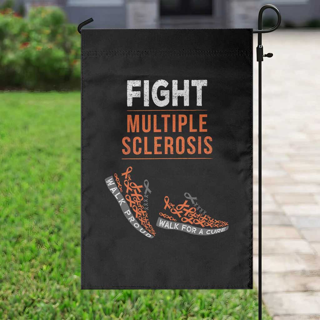 Fight MS Garden Flag Orange Ribbon Multiple Sclerosis Awareness - Wonder Print Shop