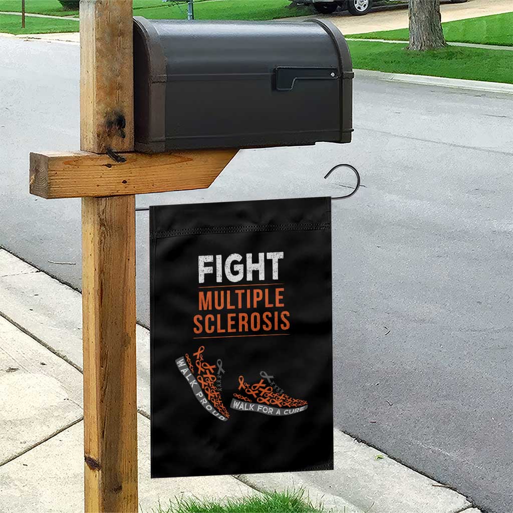 Fight MS Garden Flag Orange Ribbon Multiple Sclerosis Awareness - Wonder Print Shop