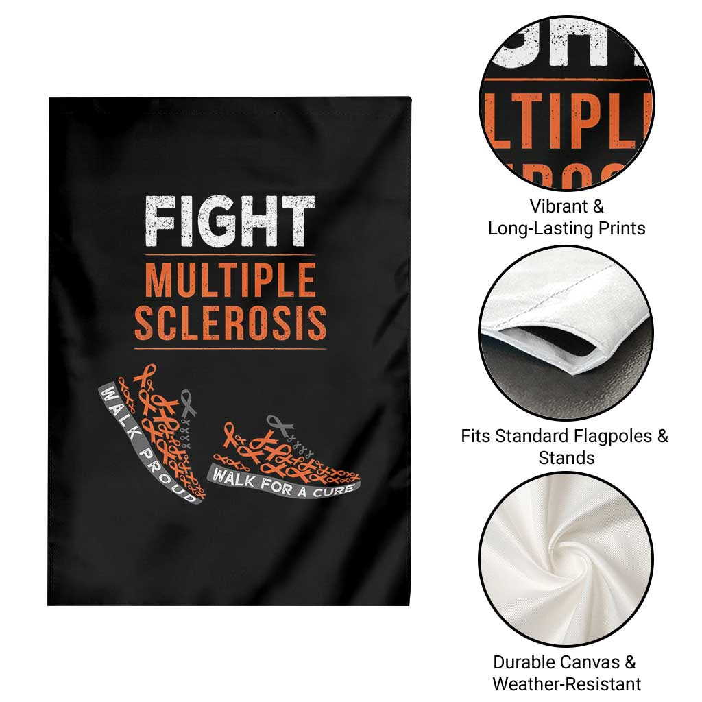 Fight MS Garden Flag Orange Ribbon Multiple Sclerosis Awareness - Wonder Print Shop