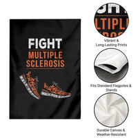Fight MS Garden Flag Orange Ribbon Multiple Sclerosis Awareness - Wonder Print Shop