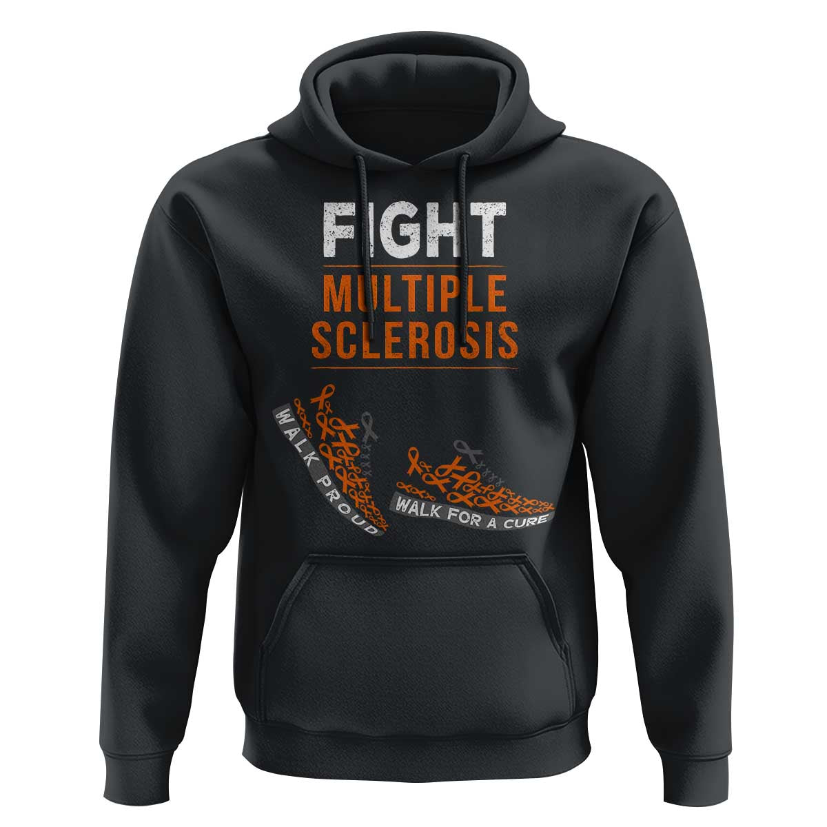 Fight MS Hoodie Orange Ribbon Multiple Sclerosis Awareness