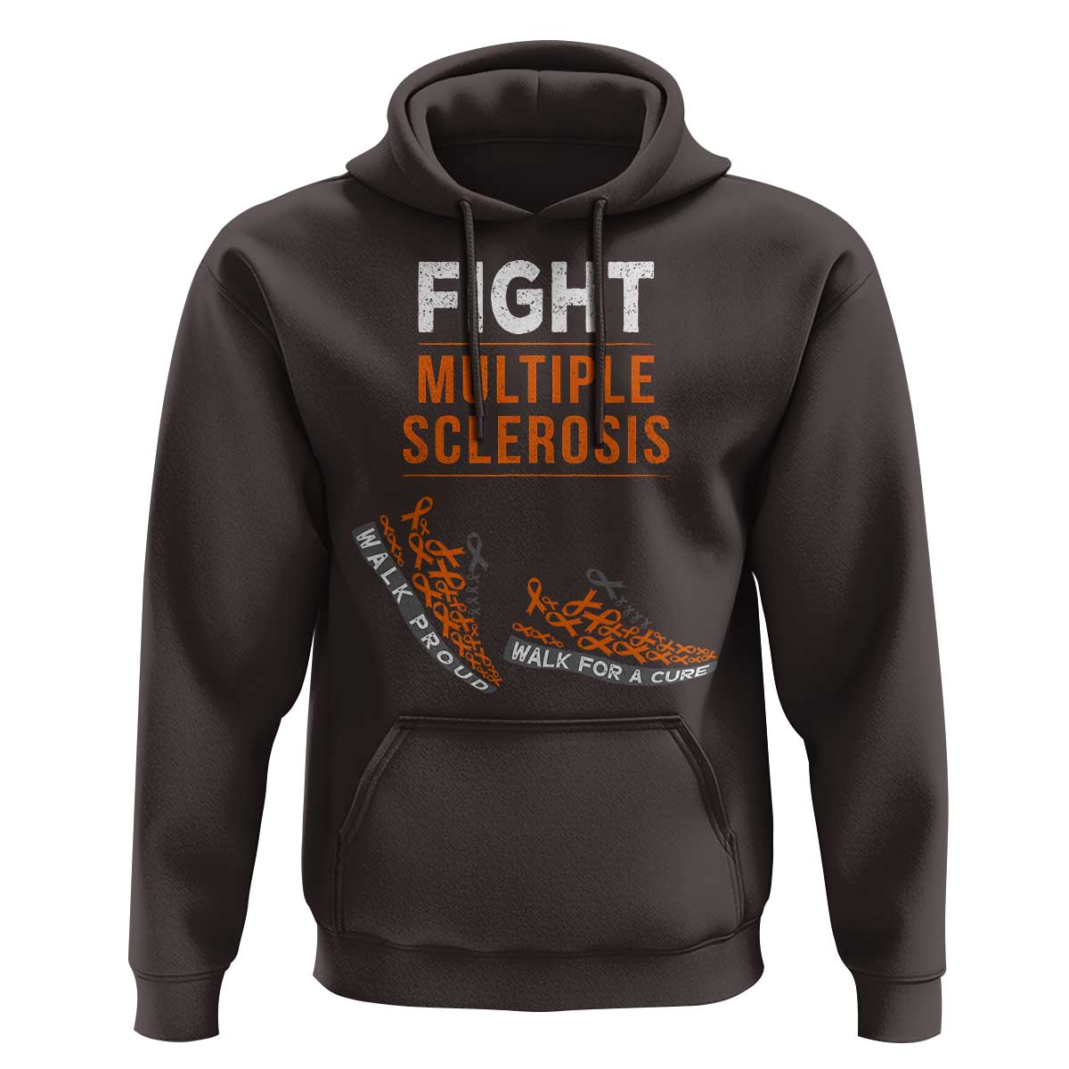 Fight MS Hoodie Orange Ribbon Multiple Sclerosis Awareness