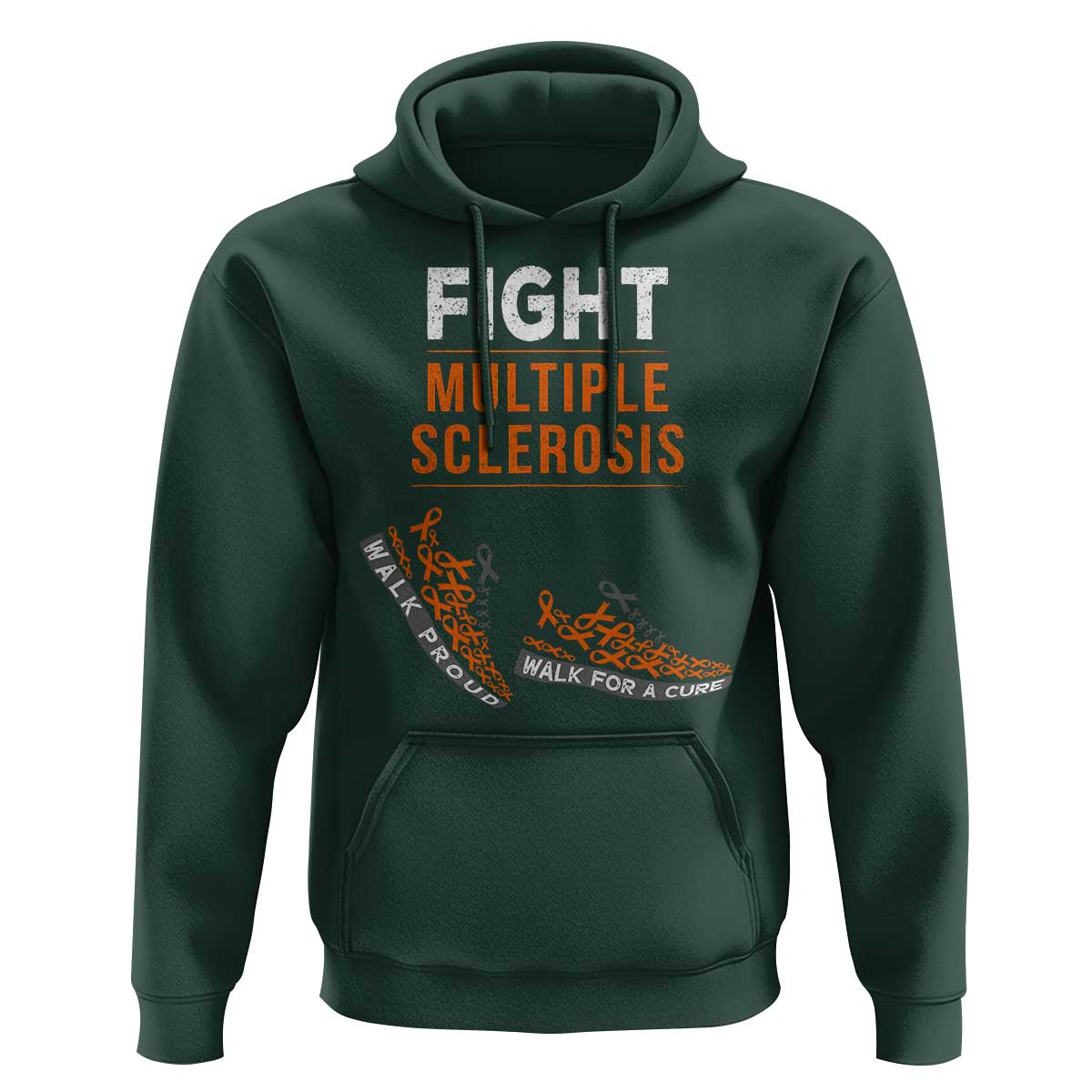 Fight MS Hoodie Orange Ribbon Multiple Sclerosis Awareness