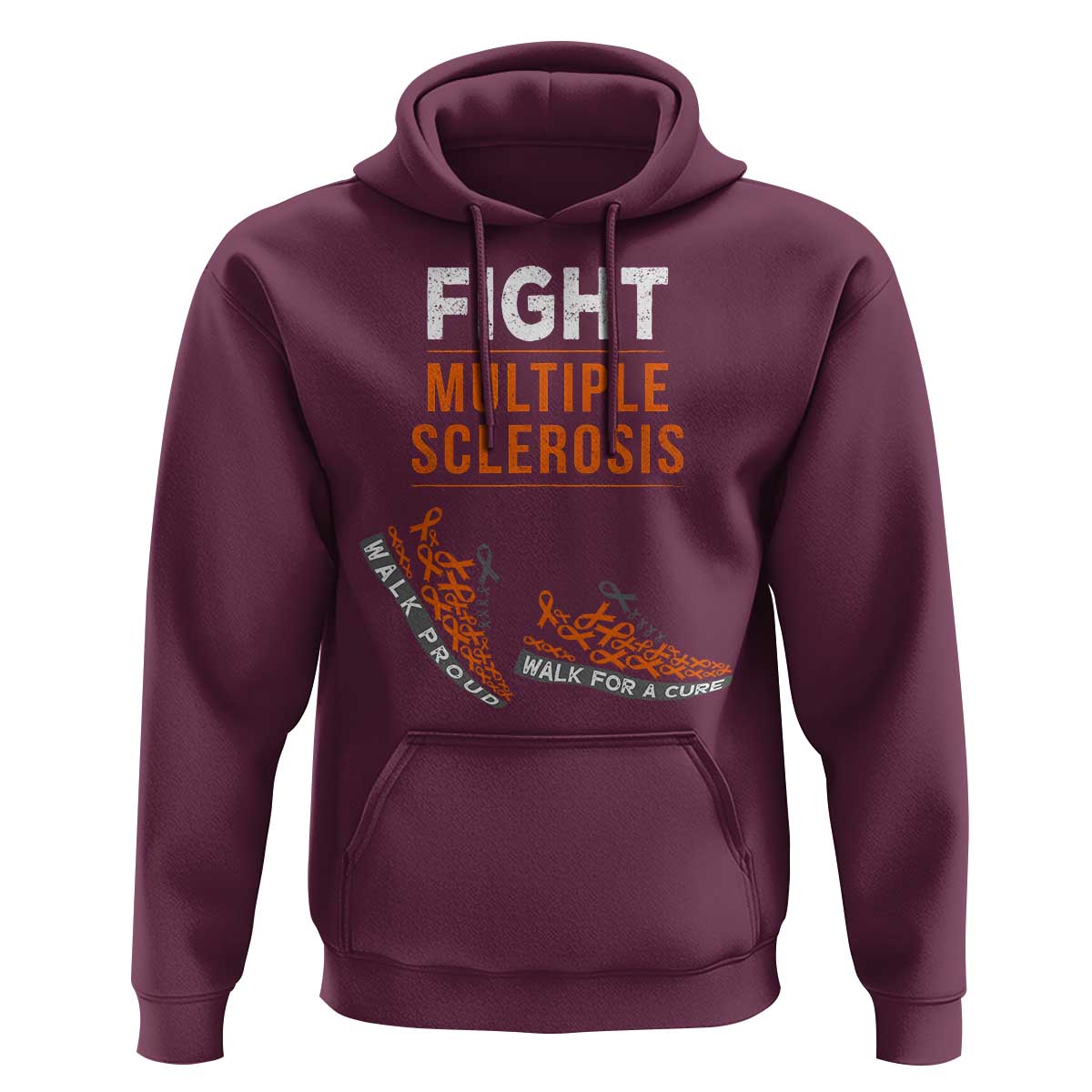 Fight MS Hoodie Orange Ribbon Multiple Sclerosis Awareness