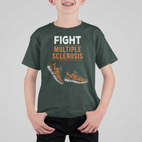 Fight MS T Shirt For Kid Orange Ribbon Multiple Sclerosis Awareness