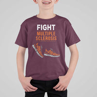 Fight MS T Shirt For Kid Orange Ribbon Multiple Sclerosis Awareness