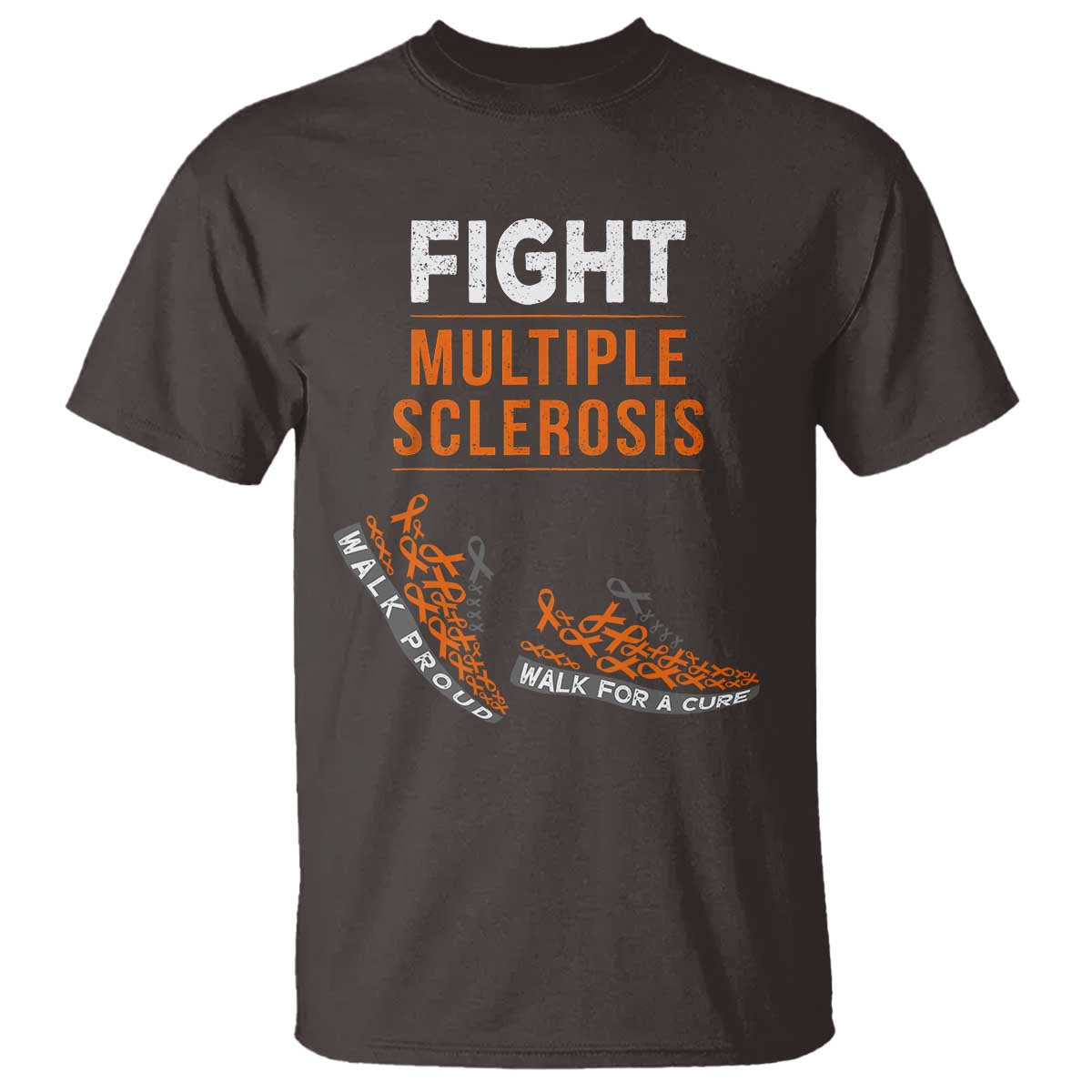 Fight MS T Shirt Orange Ribbon Multiple Sclerosis Awareness